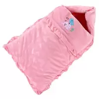 婴儿睡袋秋冬季加厚纯棉宝宝睡袋包被新生儿拉链睡袋儿童防踢被 粉色