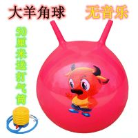 儿童充气玩具小马带音乐加大加厚跳跳鹿坐骑防爆羊角球 颜色随机羊角球