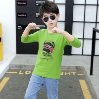 男童长袖t恤春秋2021新款薄款中大童纯棉男孩T恤儿童体恤衫潮童装 新款长袖绿色耳机 110 建议身高100-110