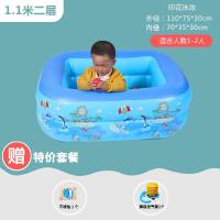 儿童游泳池充气家庭婴儿洗澡桶成人家用宝宝加厚小孩超大号戏水池 特厚1.1米两层[特价套餐] 万人拼团