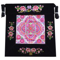 云南传统宝宝背带贵州老式绣花背巾新生婴儿多功能背扇四季用后背 十字绣1号花(四周有绣花)