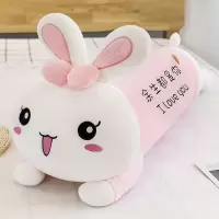 粉色趴趴兔子毛绒玩具大号床上睡觉抱枕可爱娃娃公仔女孩生日礼物 粉色余生都是你 70厘米[收藏送小礼物]