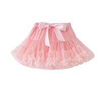 女童公主裙夏短裙半身裙蛋糕宝宝网纱蓬蓬裙仙沙沙儿童tutu裙新款 粉红色 80 XS /60-80CM