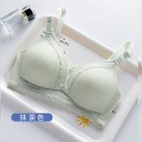 孕妇内衣怀孕期聚拢防下垂哺乳文胸时尚性感喂奶母乳胸罩夏季薄款 S3387-1件装[抹茶] 34码/75