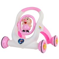 婴儿学步车手推车6-7-18个月防侧翻宝宝学走路助步车男孩女孩1岁 小猪学步车无音乐灯光颜色随机