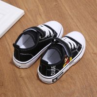 儿童帆布鞋男童鞋子春秋季新款小童鞋子宝宝布鞋男童板鞋1岁-10岁 黑色米老鼠 内长14.5cm 22码