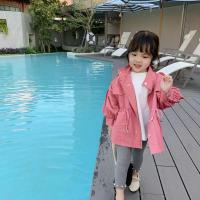 童装2021新款女童中长款风衣洋气韩版宝宝春装外套儿童工装薄外套 海棠红(上衣） 80（建议身高75-85）