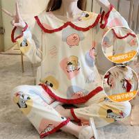 春夏月子服孕妇睡衣薄款孕期哺乳期产后家居服喂奶两件套装200斤 [春夏薄款]花边涂鸦小狗 M[80-100斤]