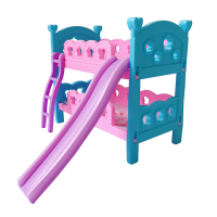 仿真儿童玩具娃娃公主双人床双层床滑梯可爱女孩过家家玩具配件 双层床(不含娃娃)