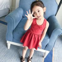 2021新款网红童装2夏装宝宝连衣裙4吊带裙背心3女童公主裙子1岁棉 红色 全棉奥戴尔 90 建议身高75CM 左右