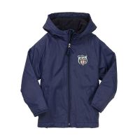 外贸童装男童冲锋衣薄款外套春秋款加绒防风衣儿童中大童宝宝夹克 蓝色 公版胸标 110