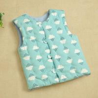 宝宝天然棉花马甲纯棉手工马甲男女儿童幼儿背心婴儿坎肩加厚冬装 蓝色云朵 棉花马甲 73 0-12月