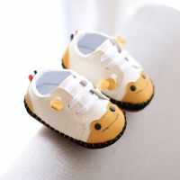 春秋款0-1-2岁宝宝软底学步鞋韩版男女童鞋系带新生儿不掉鞋单鞋 102黄色 14码内长11厘米建议5月左右