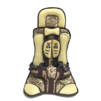 儿童安全座椅汽车通用后座安全绑带宝宝小孩便携式车载坐垫0-12岁 咖啡色 0-5岁(牛津布)