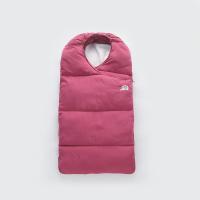 婴儿睡袋羽绒棉加厚加绒被子宝宝防踢被新生儿防惊跳包被秋冬 酒红色 M衣长80(推荐身高73cm以下)