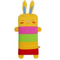 大号春夏季新生儿童枕头0-1-6-8岁防偏头全棉加长决明子荞麦枕头 咪咪兔黄色 小号枕套（无枕芯）