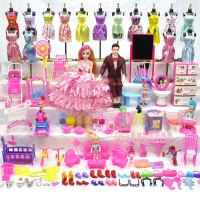 成长芭比洋娃娃套装大礼盒过家家婚纱公主女孩别墅城堡儿童玩具 家乐园 5D真眼+12关节(送收纳箱)