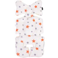 韩版婴儿车垫推车坐垫宝宝伞车棉垫子餐椅安全座椅靠垫厚秋冬通用 韩版款白色星星