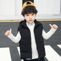 男童棉马甲背心加厚2019新款冬季男宝宝坎肩短款中小童洋气外穿 黑色 110