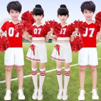 六一儿童啦啦操演出服幼儿舞蹈服中小学生春季运动会拉拉队表演服 红色女款 160
