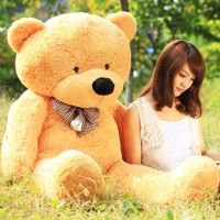 泰迪熊熊猫毛绒玩具公仔布娃娃抱抱熊女孩可爱睡觉抱生日礼物女生 浅棕色泰迪熊 直角量1米送10厘米公仔