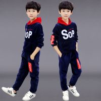 童装男童冬装套装2020新款男孩网红洋气中大童冬款儿童运动两件套 SOP藏青色春秋款不加绒 110码（建议90-105身