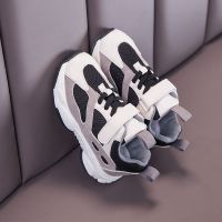 儿童运动鞋男2019新款春秋男童老爹鞋中大童韩版时尚女童网红童鞋 灰色双网 21码内长13.5cm