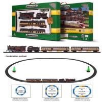 轨道火车玩具电动火车模型 小火车玩具9.4米轨道二种火车头可选择 古典入门版(送电池螺丝刀)