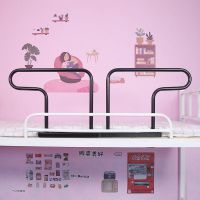 大学生上铺防摔神器宿舍床增高安全护栏寝室神器成人通用加高挡板 黑色 护栏2片(送加粗绑带)