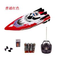 遥控船儿童游艇快艇玩具船 男女孩戏水玩具 电动玩具船模型赛艇 红色(普通电池版)