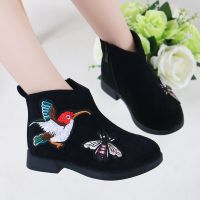 女童马丁靴加绒加厚2020新款秋冬女孩短靴中大童小学生单儿童靴子 黑色单靴款 26码/鞋内长16.4cm