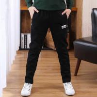 男童加绒运动裤2020新款秋冬装儿童长裤子中大童加厚休闲裤保暖裤 HBA春秋薄款黑色 吊牌120码建议身高110cm左右