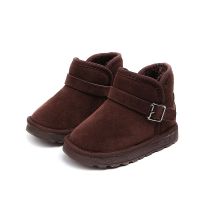 2020冬季新款儿童雪地靴宝宝加厚棉鞋女童短靴男加绒防水保暖童鞋 K03雪地靴/咖啡 23码/内长14cm