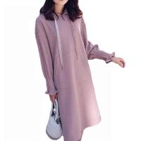 孕妇装套装秋冬款时尚款加绒加厚两件套宽松秋款连衣裙孕妇装套装 豆沙粉裙子[单件] M[90-115斤]