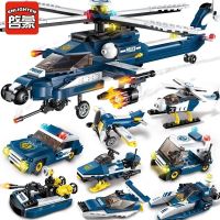 乐高积木创意拼装玩具男孩立体拼图动物汽车数字轮船4-6-7岁 1801直升飞机八合一(8盒)