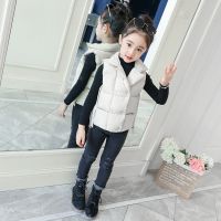 女童马甲冬季外穿新款儿童棉衣马夹洋气加厚宝宝棉衣立领保暖外套 马甲棉衣米白色 100码建议身高90穿