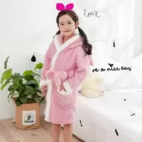 新款卡通连帽女童睡袍珊瑚绒儿童浴袍长毛绒女孩宝宝母女亲子睡衣 9913女童睡袍 120 10码 [110-120cm]