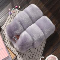 2019韩版儿童女童中大童宝宝皮草马甲秋冬短款坎肩背心仿狐狸毛 灰色 马甲偏小一号请拍大一码