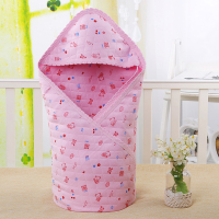 新生儿用品婴儿纯棉抱被春夏秋冬抱被包裹巾宝宝襁褓包巾抱毯薄款 粉色