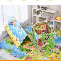 拼接爬行垫双面加厚60x60婴儿童宝宝爬爬垫环保防滑拼图泡沫地垫 随机图案无边条 60cm*60cm*2厘米*6片装