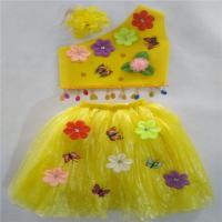 儿童环保服DIY手工制作时装秀演出服幼儿园服装男童女亲子走秀裙 黄色分体新款 80
