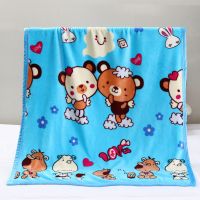 婴儿小毛毯宝宝毯新生儿推车毯外出春夏季薄款儿童盖毯被子幼儿园 love小熊（尺寸100*110）