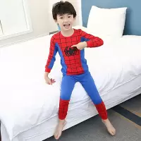 儿童保暖内衣套装加绒加厚男童秋衣秋裤纯棉蜘蛛侠睡衣家居服男孩 蜘蛛侠(春秋款不加绒) 110 (9码)