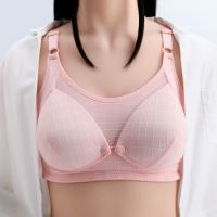 大码夏季无痕哺母乳内衣女聚拢防下垂无钢圈产后怀孕妇期喂奶文胸 2092#虾红色 34/75 BC