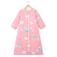 中大童纯棉儿童睡袋春夏秋冬季冬天宝宝婴儿防踢被子四季通用神器 粉色小象夏款双层适合25-30度 80CM