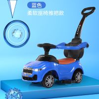 儿童滑行车手推扭扭车1-3岁带音乐摇摆车男女孩可坐溜溜车助步车 宝马蓝手推+滑行+音灯(万向轮) PU软座