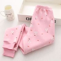儿童加绒加厚保暖裤中大童男童女童小孩绒裤保暖裤子 粉红色 女童粉底小天鹅 110 65码身高1米-1米1