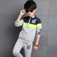 6大童男装春装7男童8春秋套装13休闲男孩12岁学生10运动9儿童装 火影套装灰色 130cm(130码(建议身高120
