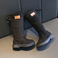 女童高筒靴黑色童靴秋冬靴公主靴过膝长靴英伦风2020新款儿童靴潮 黑色 26码/鞋内长15.6CM