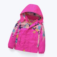 童装女童秋装外套2019中大童小童冲锋衣小女孩加绒外套户外防风衣 玫红03 【春秋款】 110码穿身高100-110厘米